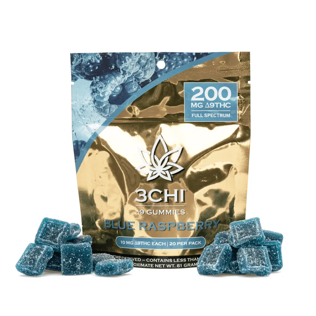 3Chi Delta 9 THC Gummies – Blue Raspberry (200 mg Total Delta 9 THC)