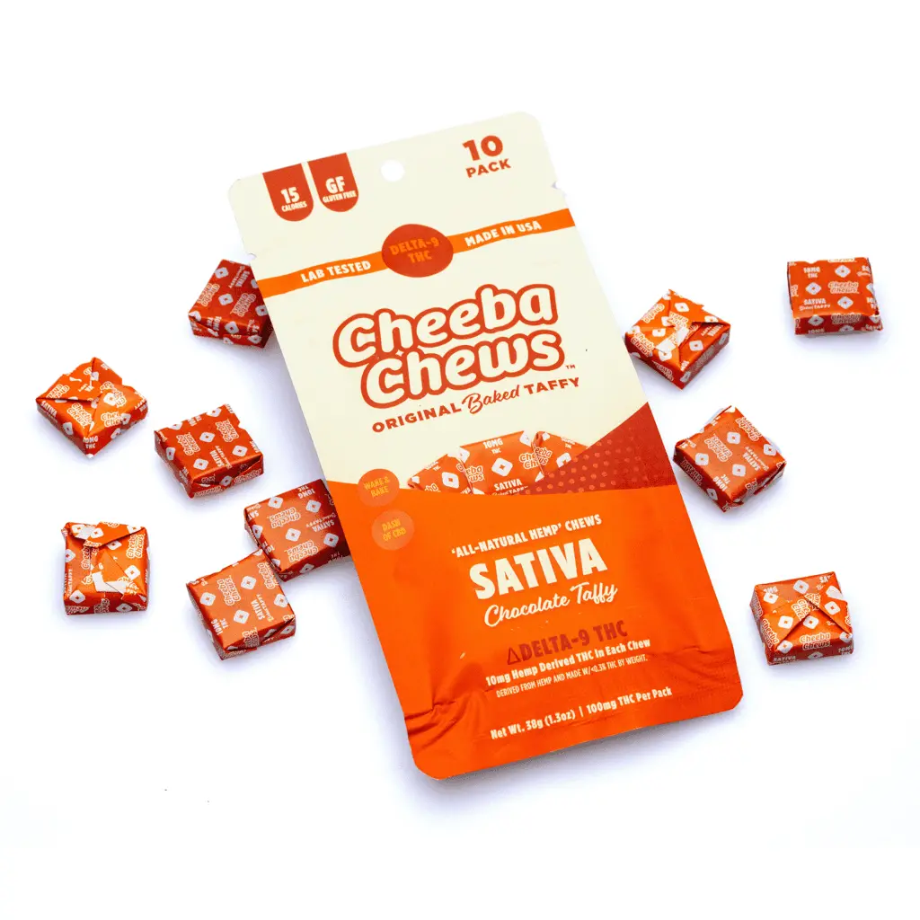 Cheeba Chews Delta 9 Chocolate Taffy – Sativa (100 mg Delta 9 THC Total)