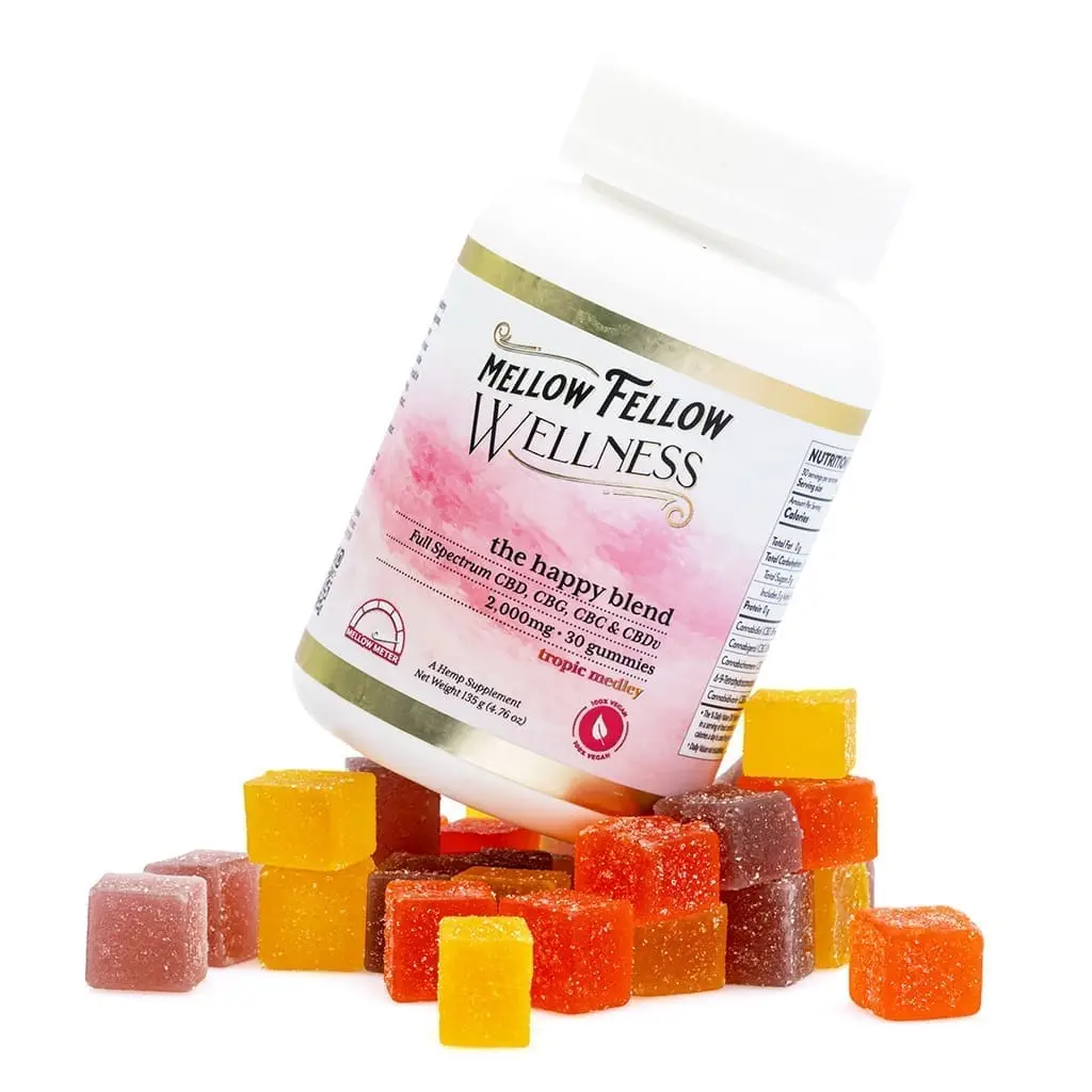 Mellow Fellow Wellness Gummies – Happy Blend – Tropic Medley (2000 mg Total Cannabinoids)