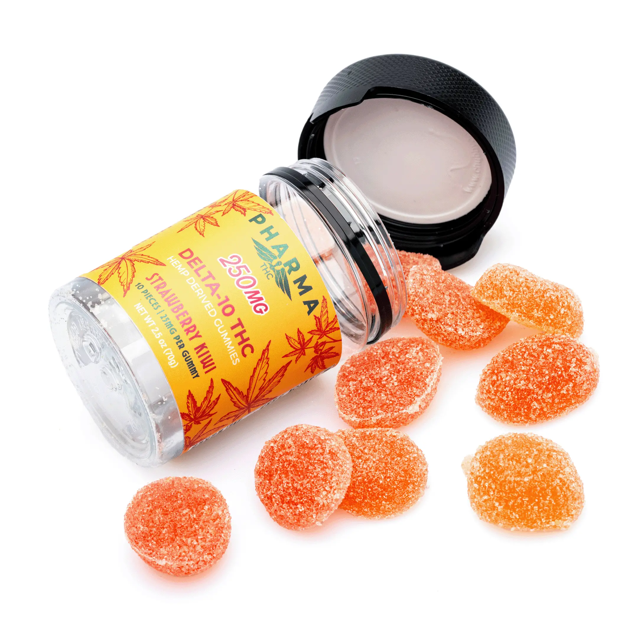 PharmaTHC Delta 10 THC Gummies – Strawberry Kiwi (250 mg Total Delta 10 THC)